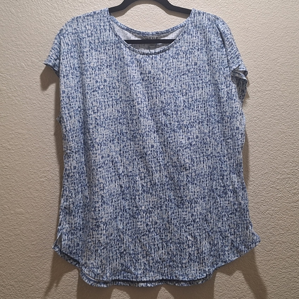 Orvis Blue and White Women's Blouse